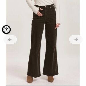 Dear John Fiona Wide Leg High Wasted Black Corduroy Jeans Size 30 NWT